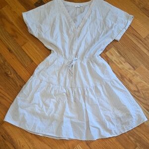 Striped Tan and White Dress